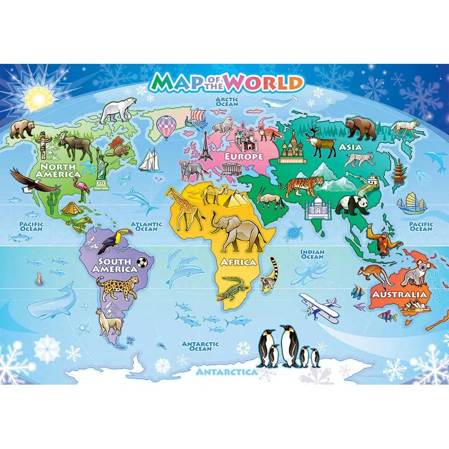 Map of the World 35 Piece Tray Jigsaw Puzzle Cobble Hill