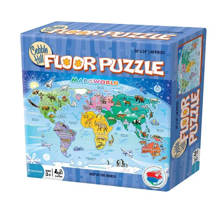 Map of the World 48 Piece Floor Jigsaw Puzzle Cobble Hill