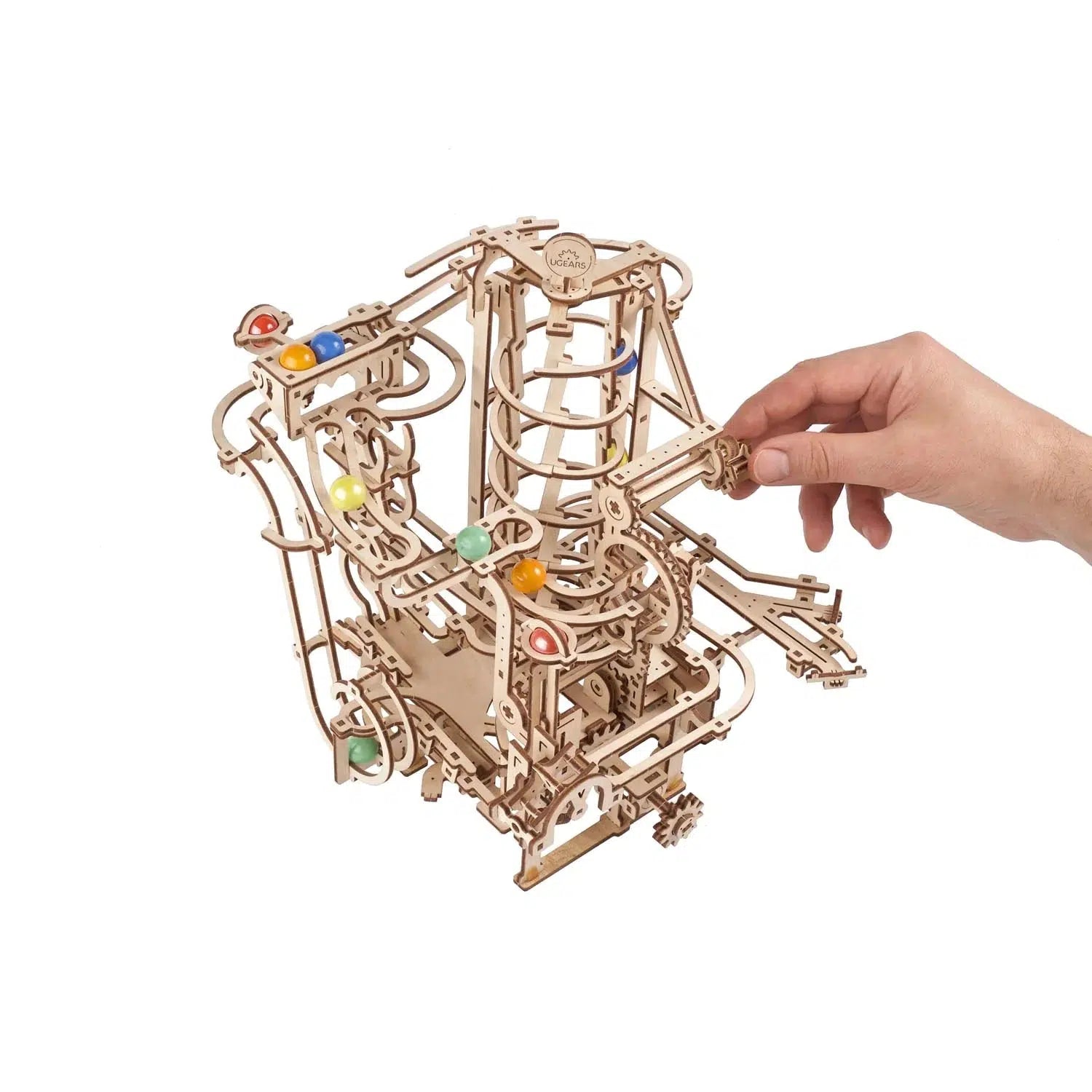 Marble Run Spiral Hoist 3D Wood Model Kit UGEARS