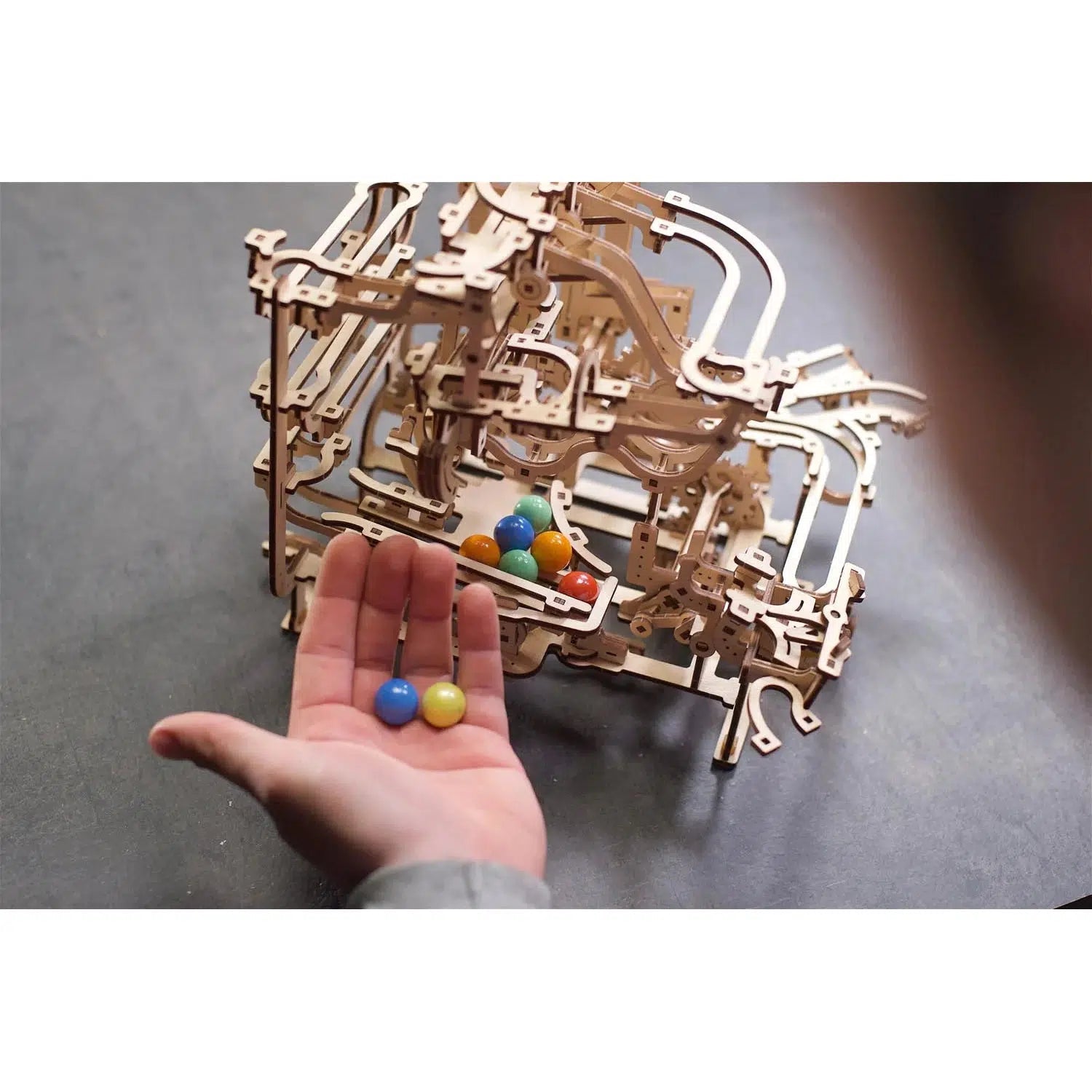 Marble Run Tiered Hoist 3D Wood Model Kit UGEARS