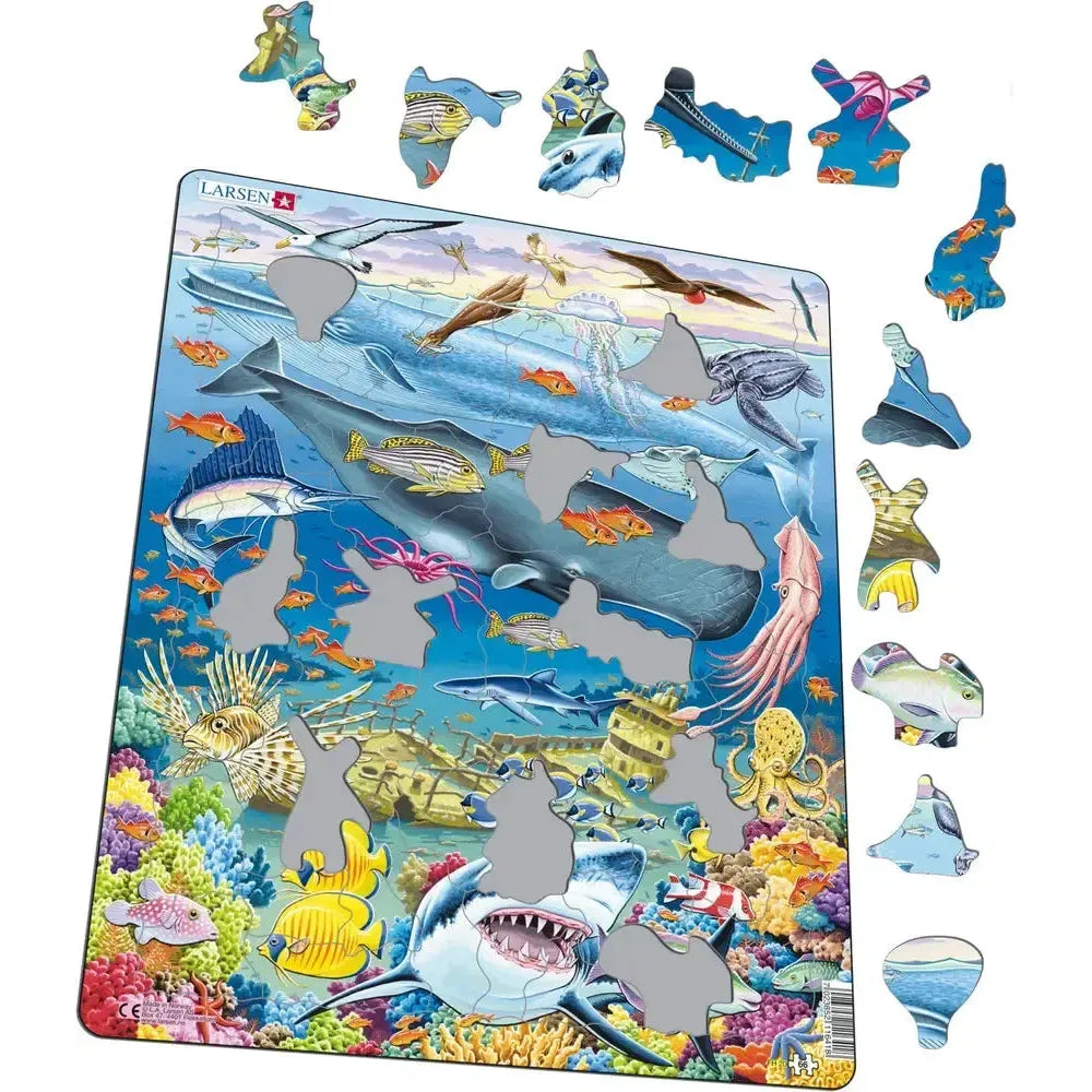 Marine Life in the Pacific Ocean 66 Piece Tray Jigsaw Puzzle Larsen