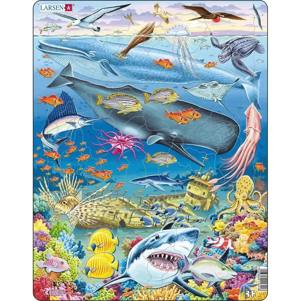 Marine Life in the Pacific Ocean 66 Piece Tray Jigsaw Puzzle Larsen