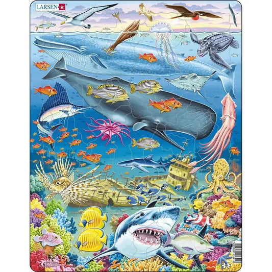 Marine Life in the Pacific Ocean 66 Piece Tray Jigsaw Puzzle Larsen