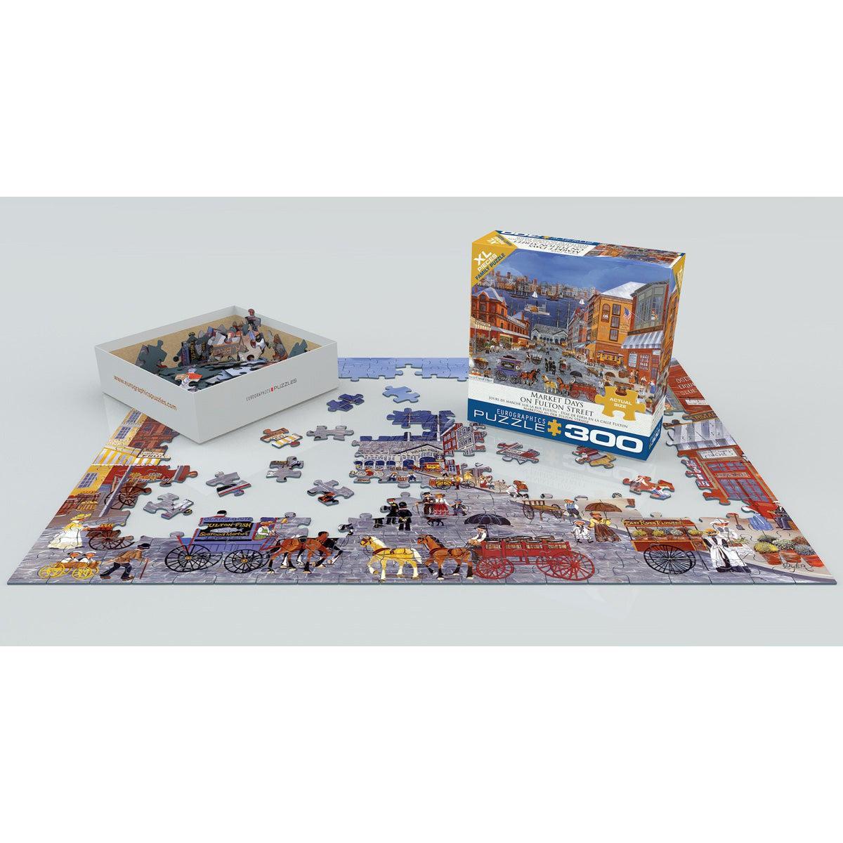 Market Days on Fulton Street 300 Large Piece Jigsaw Puzzle Eurographics