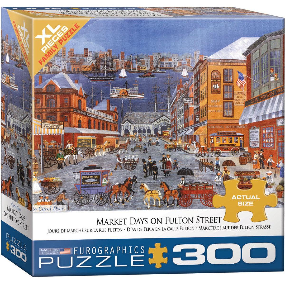 Market Days on Fulton Street 300 Large Piece Jigsaw Puzzle Eurographics