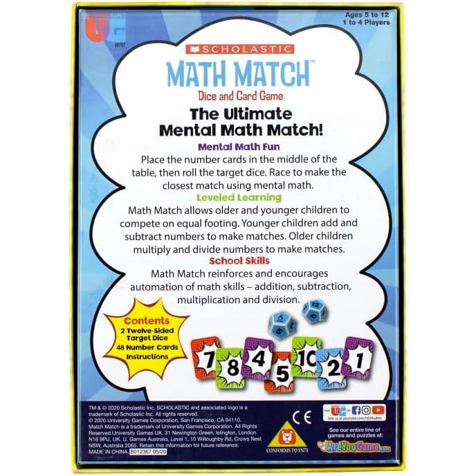 Math Match - Educational Dice & Card Game - Scholastic