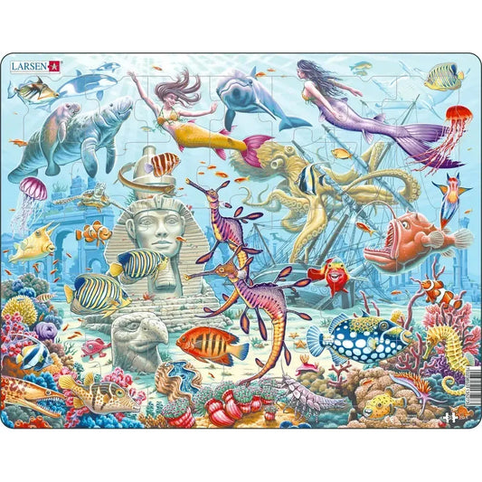 Mermaids in Sunken City 35 Piece Tray Jigsaw Puzzle Larsen