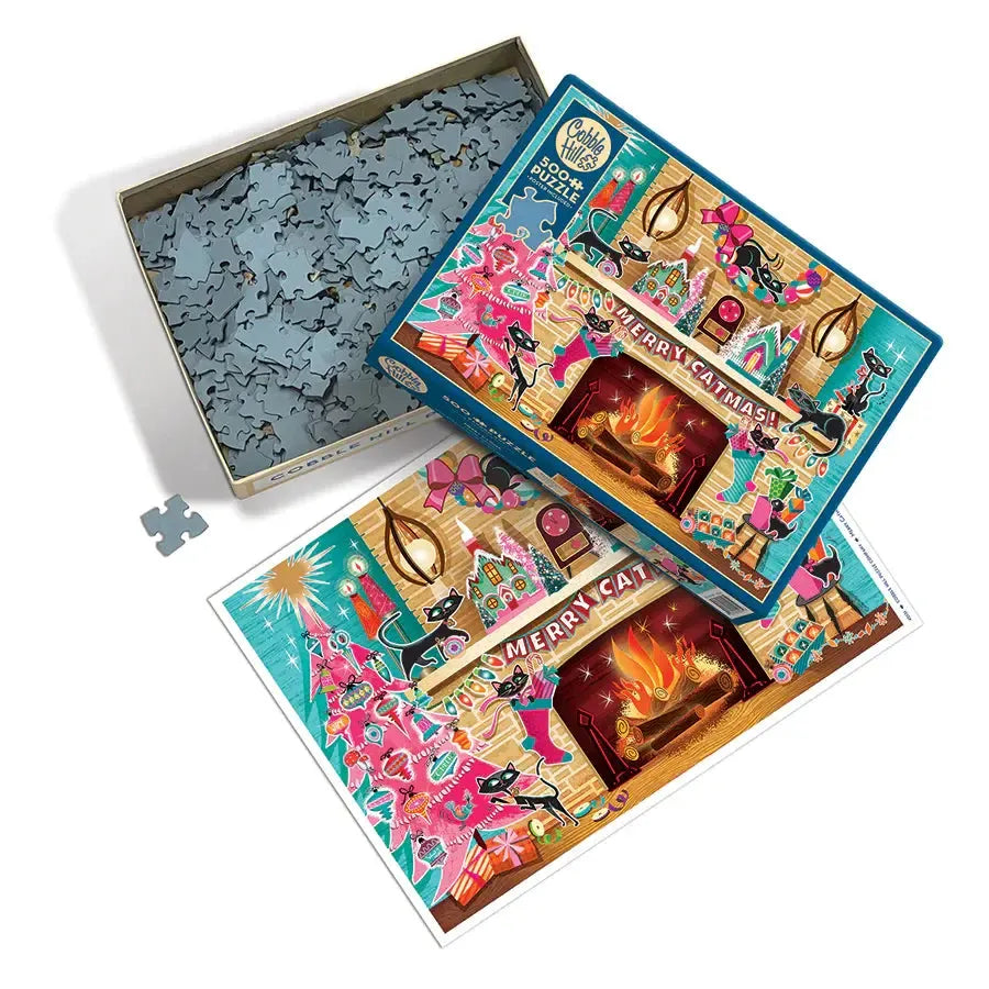 Merry Catmas 500 Piece Jigsaw Puzzle Cobble Hill