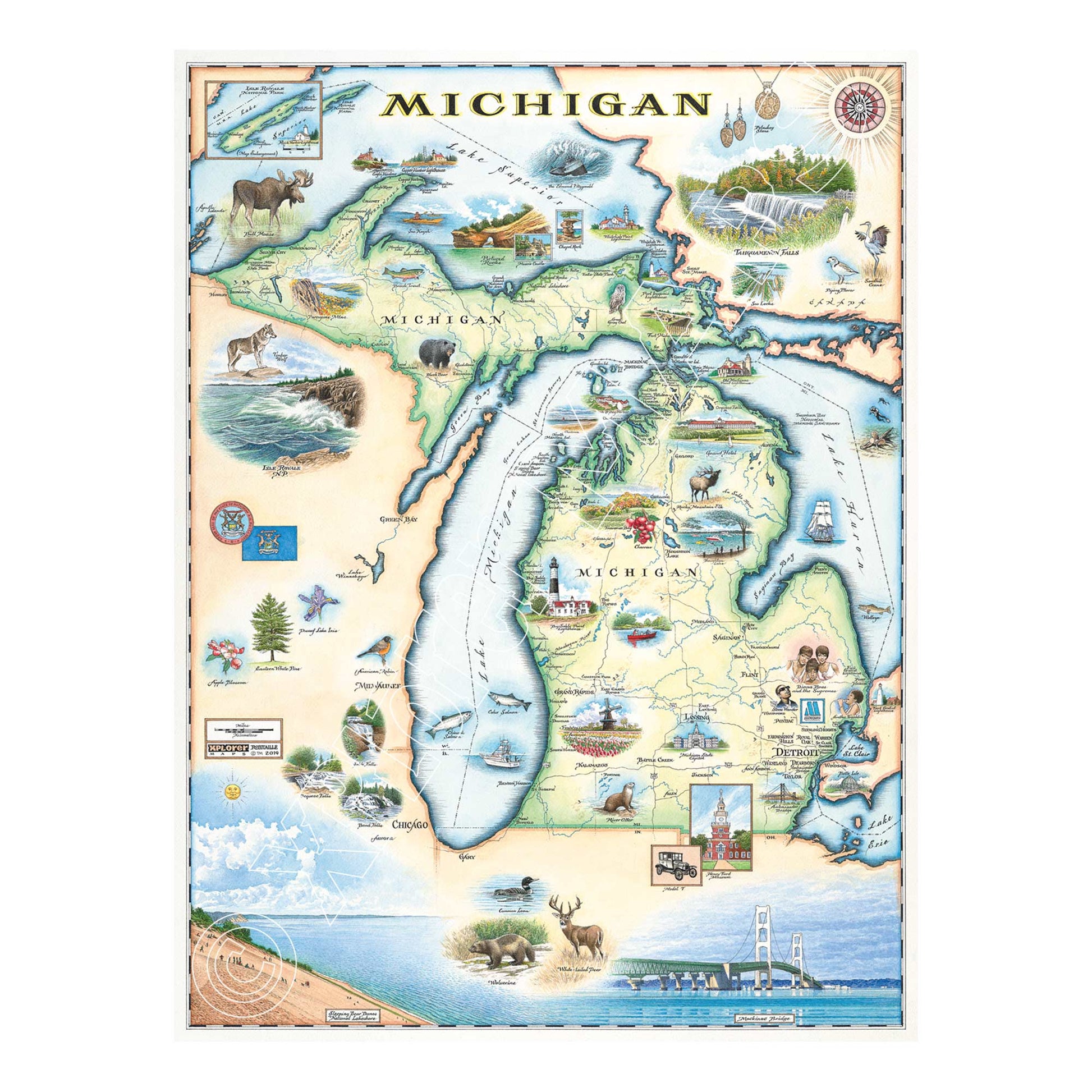 Michigan 1000 Piece Jigsaw Puzzle Xplorer Maps