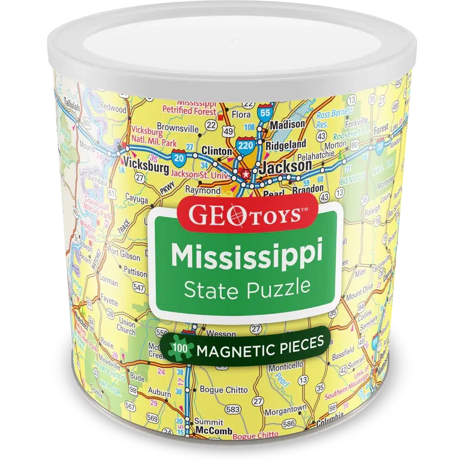 Mississippi State 100 Piece Magnetic Jigsaw Puzzle Geotoys