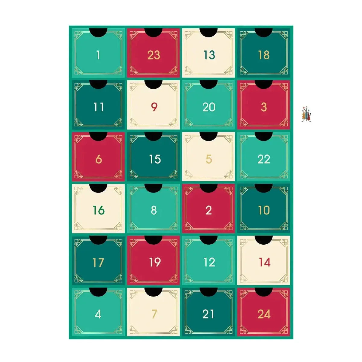 Modern Art Christmas Advent Calendar - 24 Set of 50 Piece Mini Jigsaw Puzzles Eurographics
