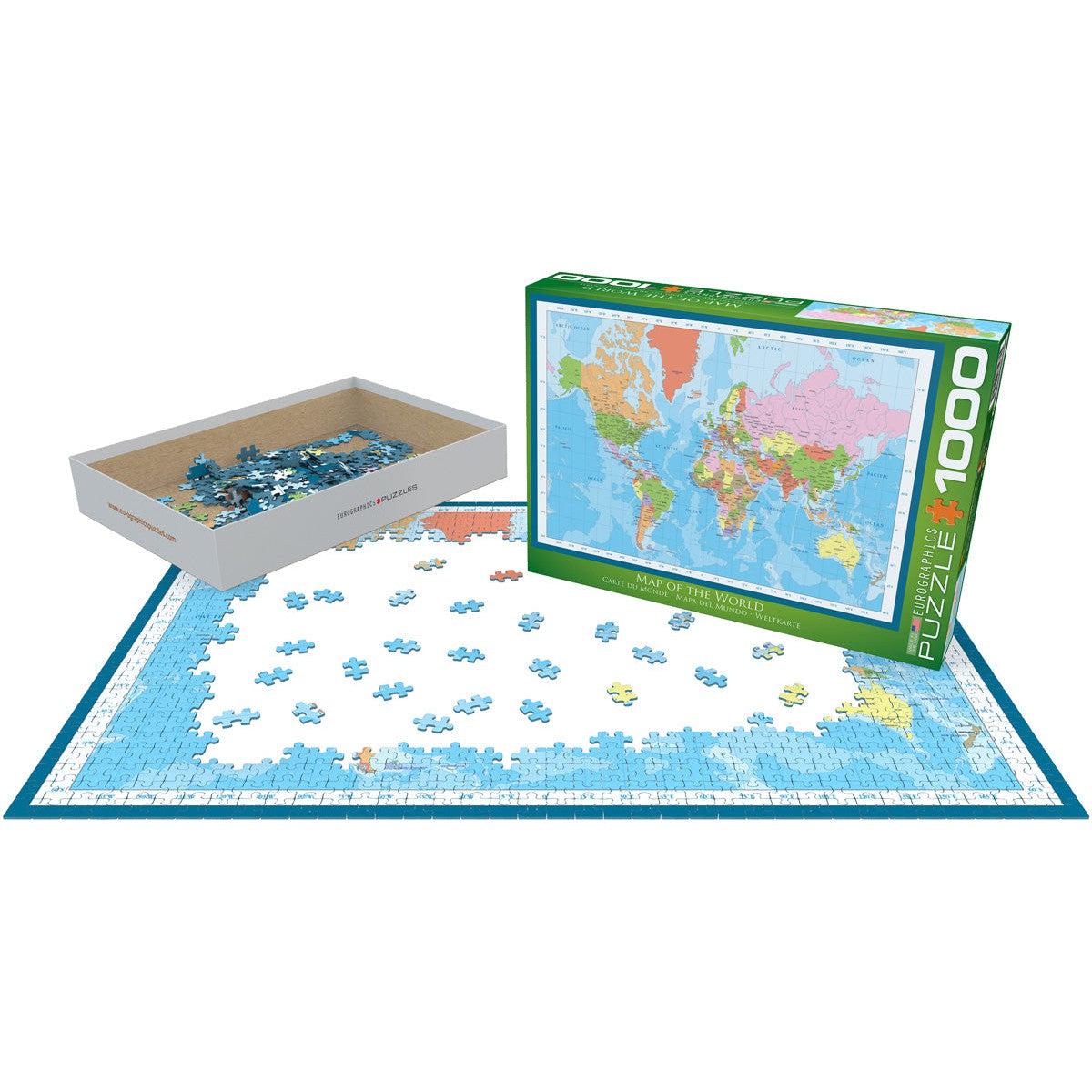 Modern Map of the World 1000 Piece Jigsaw Puzzle Eurographics