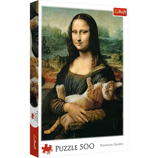 Mona Lisa & Purring Kitty 500 Piece Jigsaw Puzzle Trefl