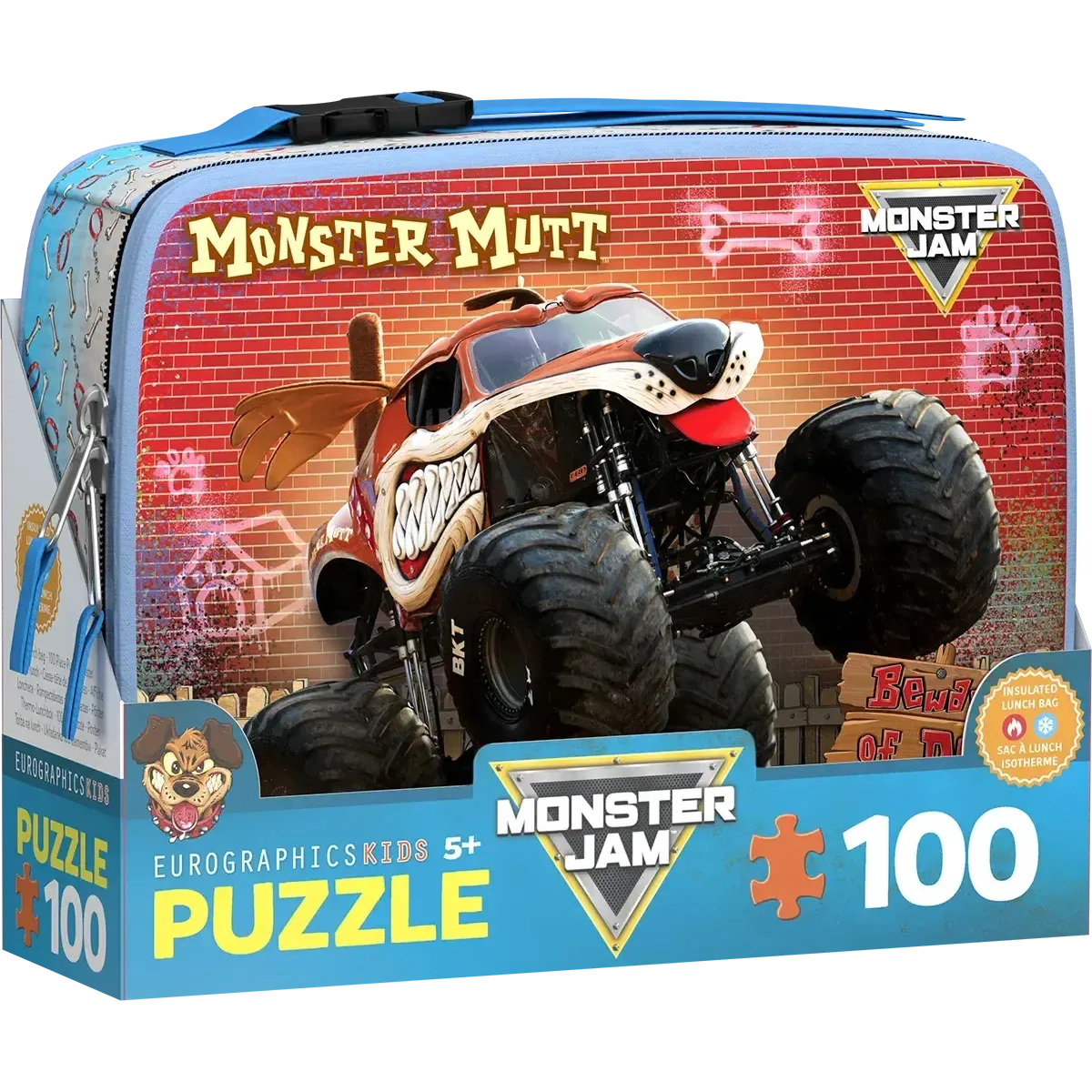 Monster Mutt Monster Jam Lunch Bag & 100 Piece Jigsaw Puzzle Eurographics