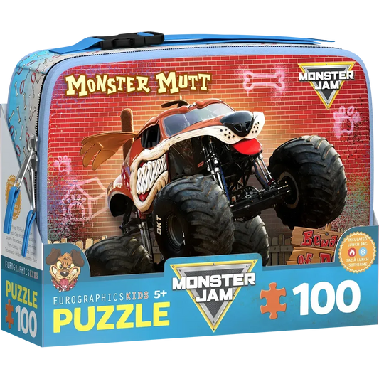 Monster Mutt Monster Jam Lunch Bag & 100 Piece Jigsaw Puzzle Eurographics