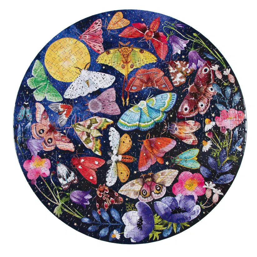 Moths 500 Piece Round Jigsaw Puzzle eeBoo