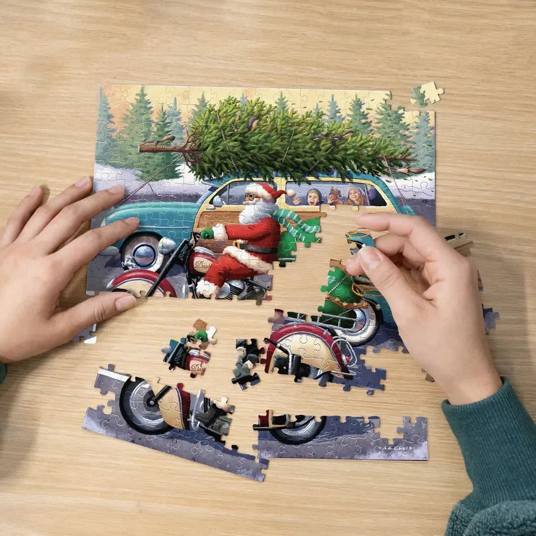 Motorcycle Santa 210 Piece Jigsaw Puzzle Boardwalk