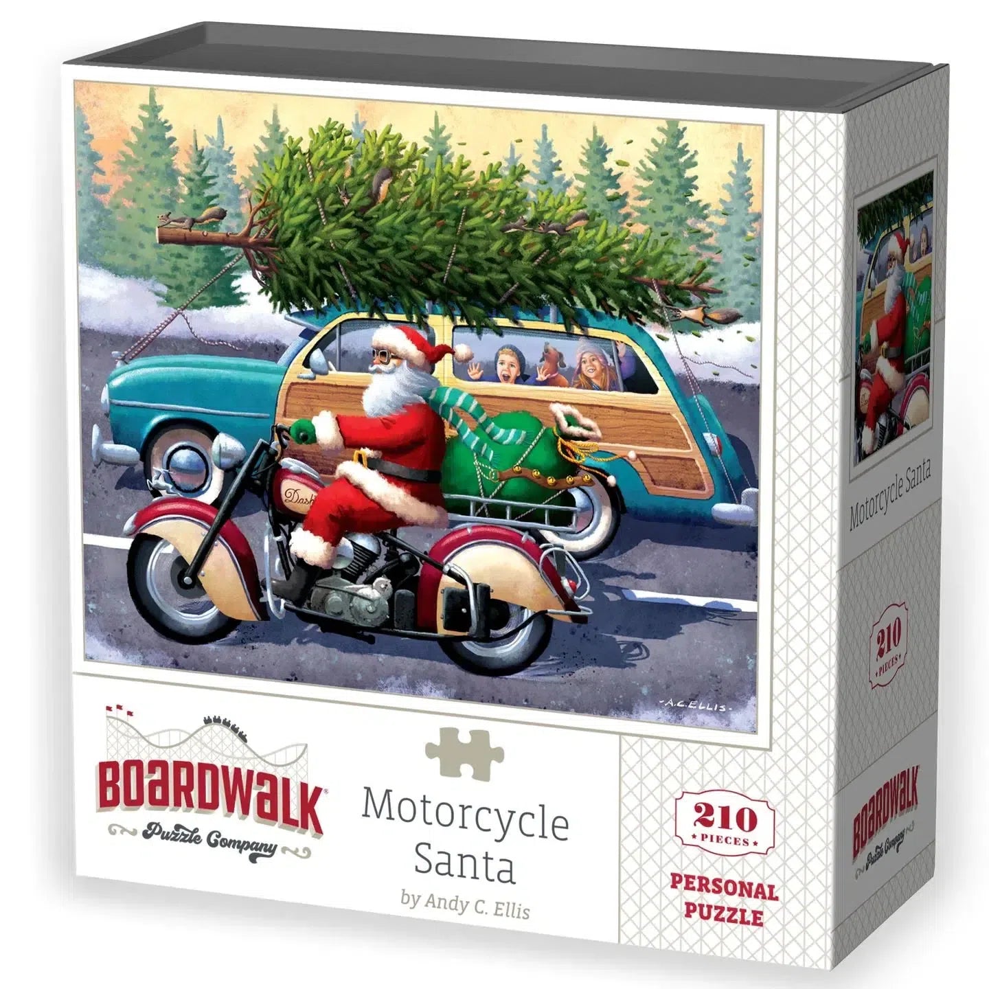 Motorcycle Santa 210 Piece Jigsaw Puzzle Boardwalk