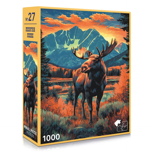 Mountain Moose 1000 Piece Jigsaw Puzzle Final Piece