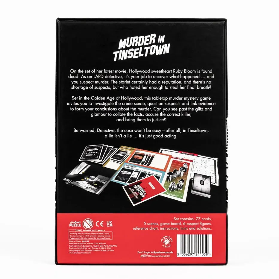 Murder in Tinseltown - Crime-Solving Detective Puzzle Game - Professor Puzzle