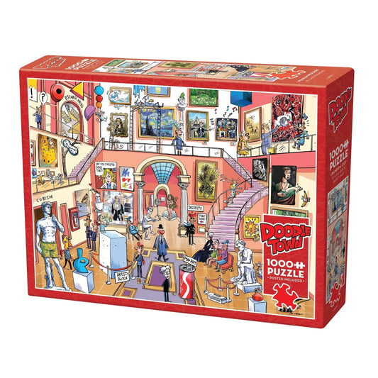 Museum Mischief Doodle Town 1000 Piece Jigsaw Puzzle Cobble Hill