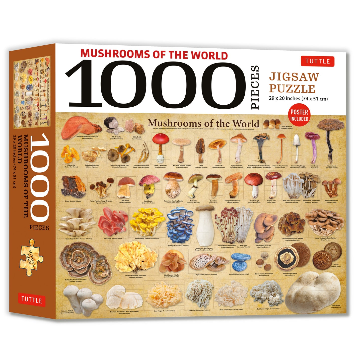 Mushrooms of the World 1000 Piece Jigsaw Puzzle Tuttle