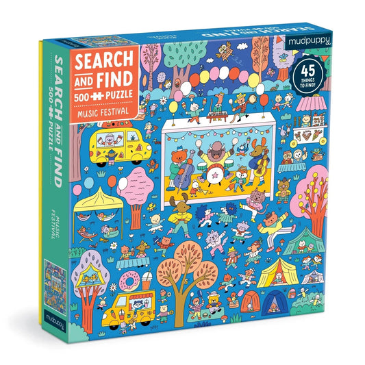 Music Festival Search & Find 500 Piece Jigsaw Puzzle Mudpuppy