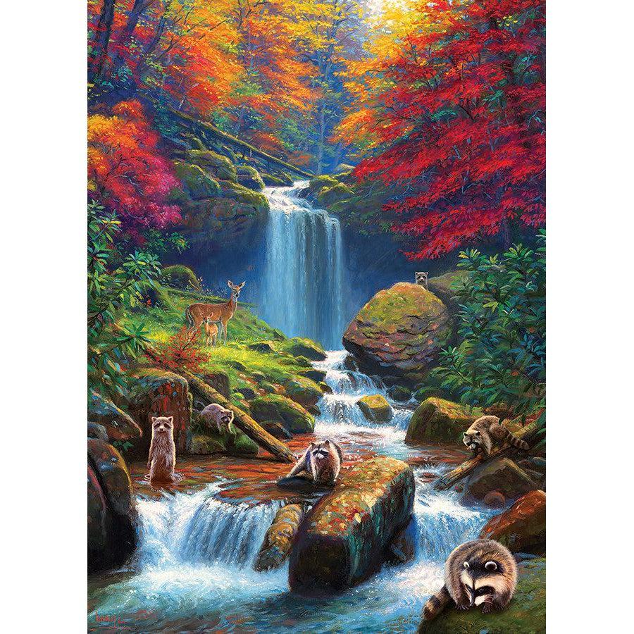 Mystic Falls in Autumn 1000 Piece Jigsaw Puzzle Cobble Hill