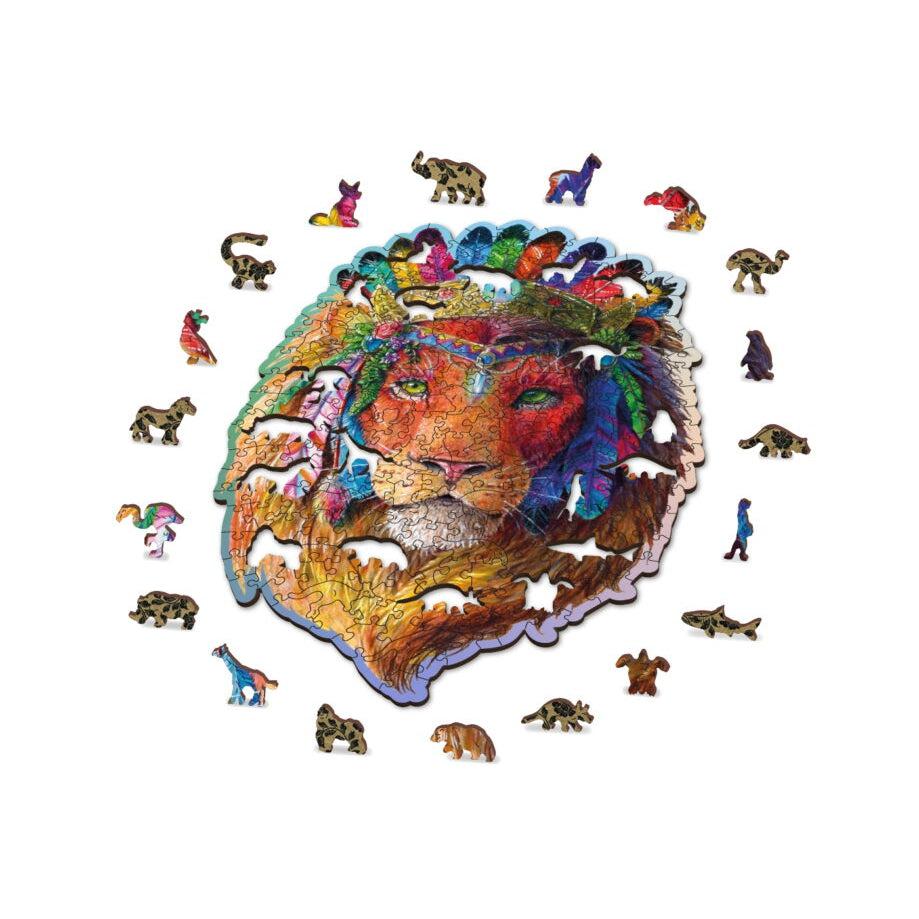 Mystic Lion 250 Piece Wood Jigsaw Puzzle Wooden City