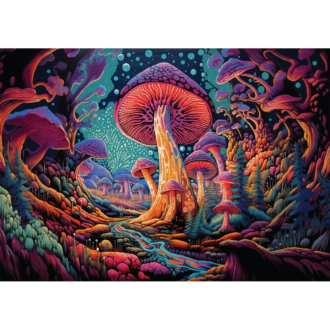 Mystical Mushrooms 1000 Piece Jigsaw Puzzle Trippy