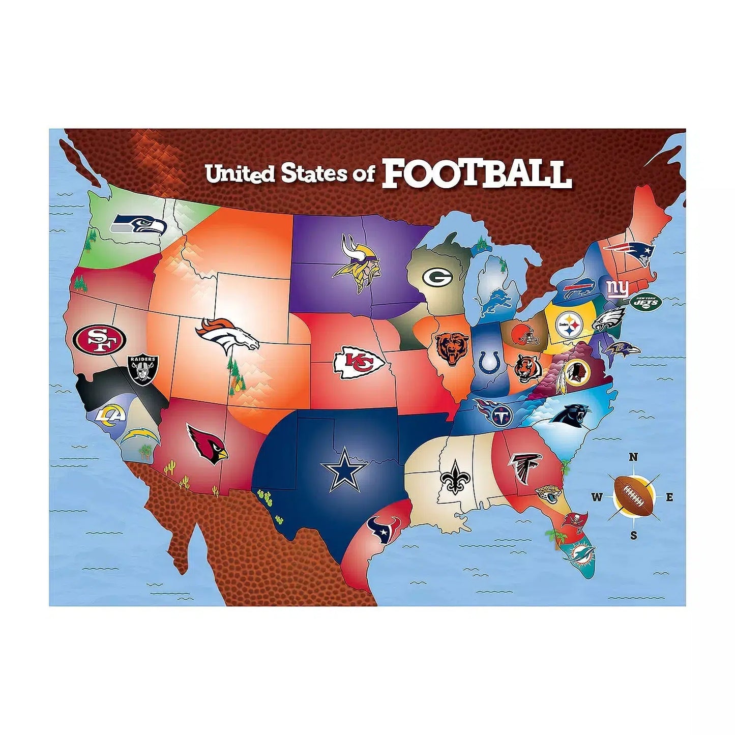 NFL Football Map 500 Piece Jigsaw Puzzle MasterPieces