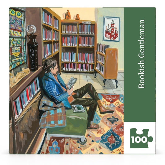 Bookish Gentleman by Jenny Kroik 100 Piece Mini Jigsaw Puzzle NYPC