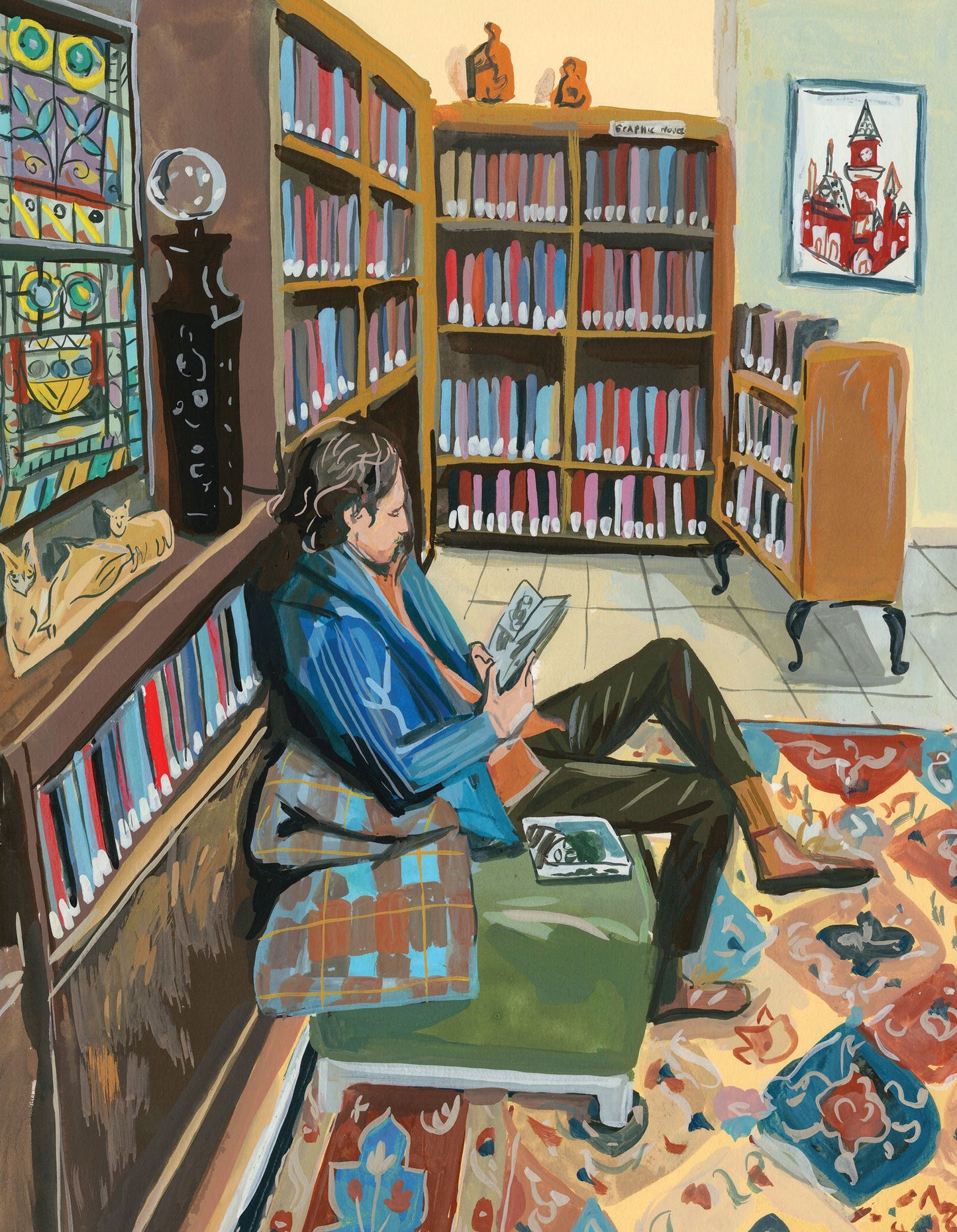 Bookish Gentleman by Jenny Kroik 100 Piece Mini Jigsaw Puzzle NYPC