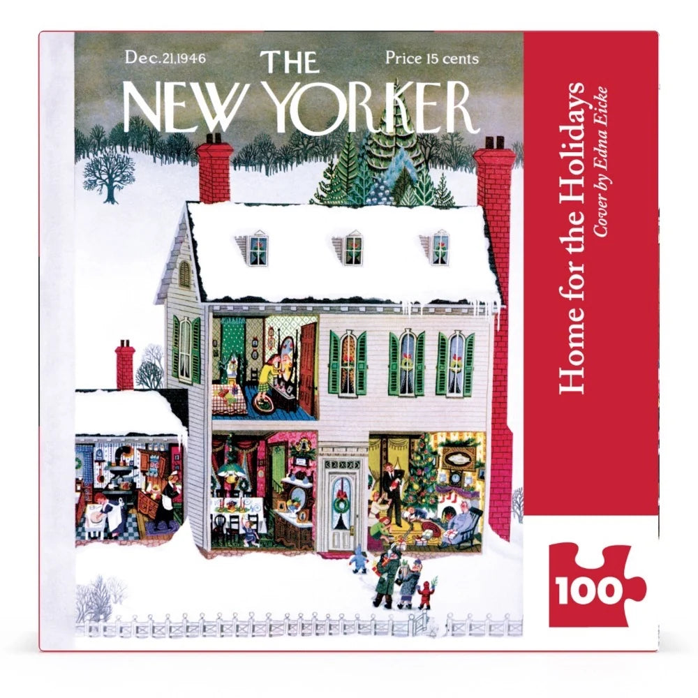 Home for the Holidays The New Yorker 100 Piece Mini Jigsaw Puzzle NYPC