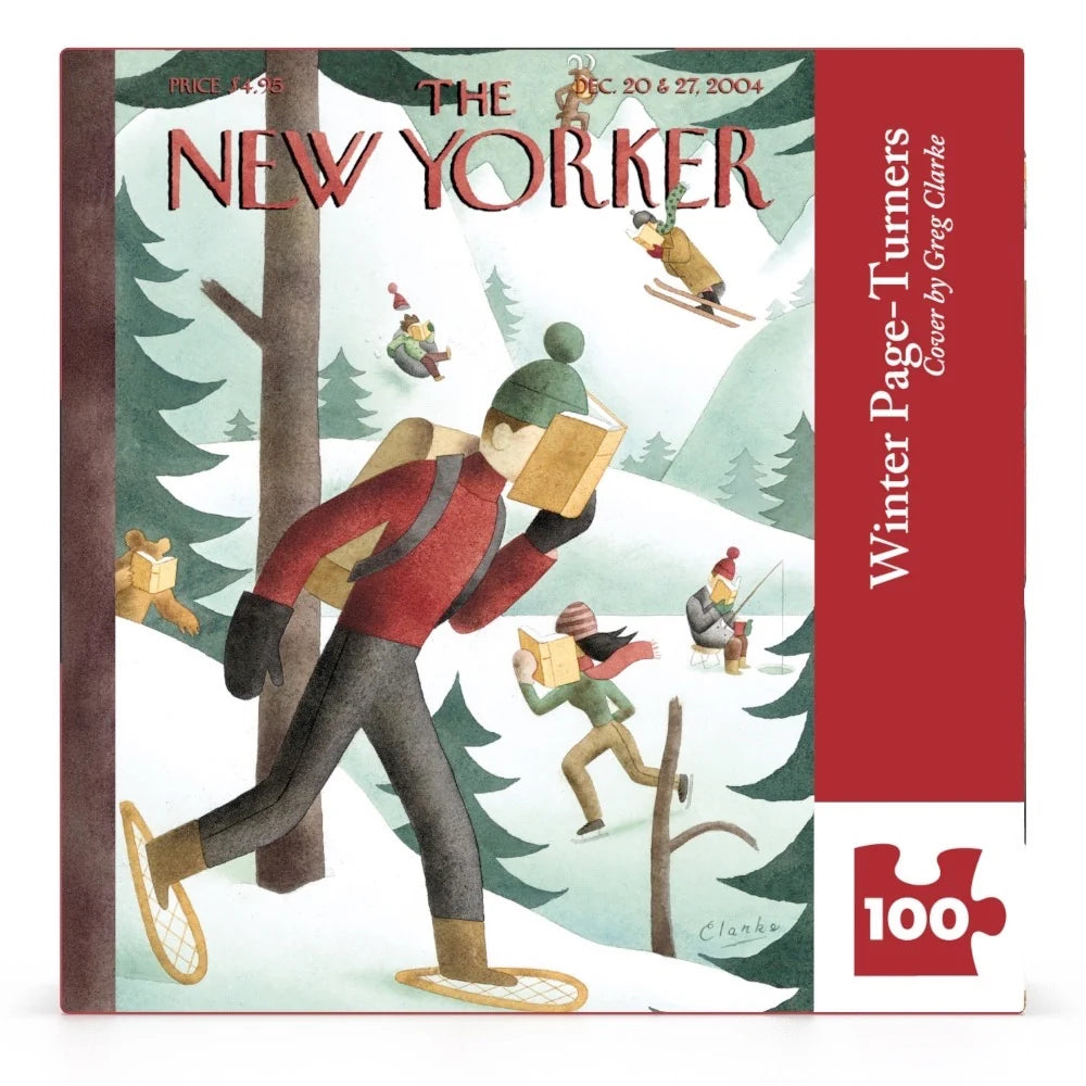 Winter Page-Turners The New Yorker 100 Piece Mini Jigsaw Puzzle NYPC