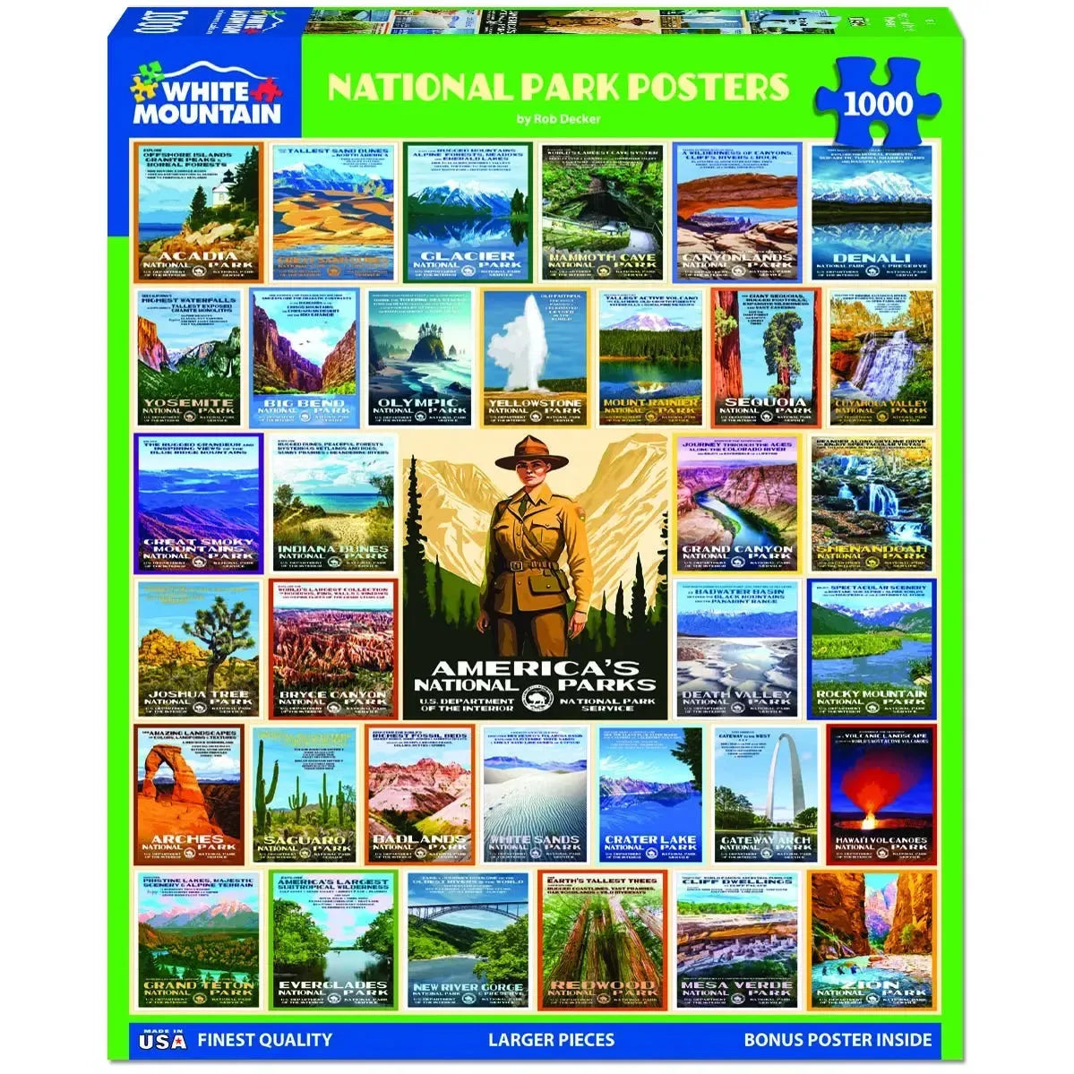 National Park Posters 1000 Piece Jigsaw Puzzle White Mountain