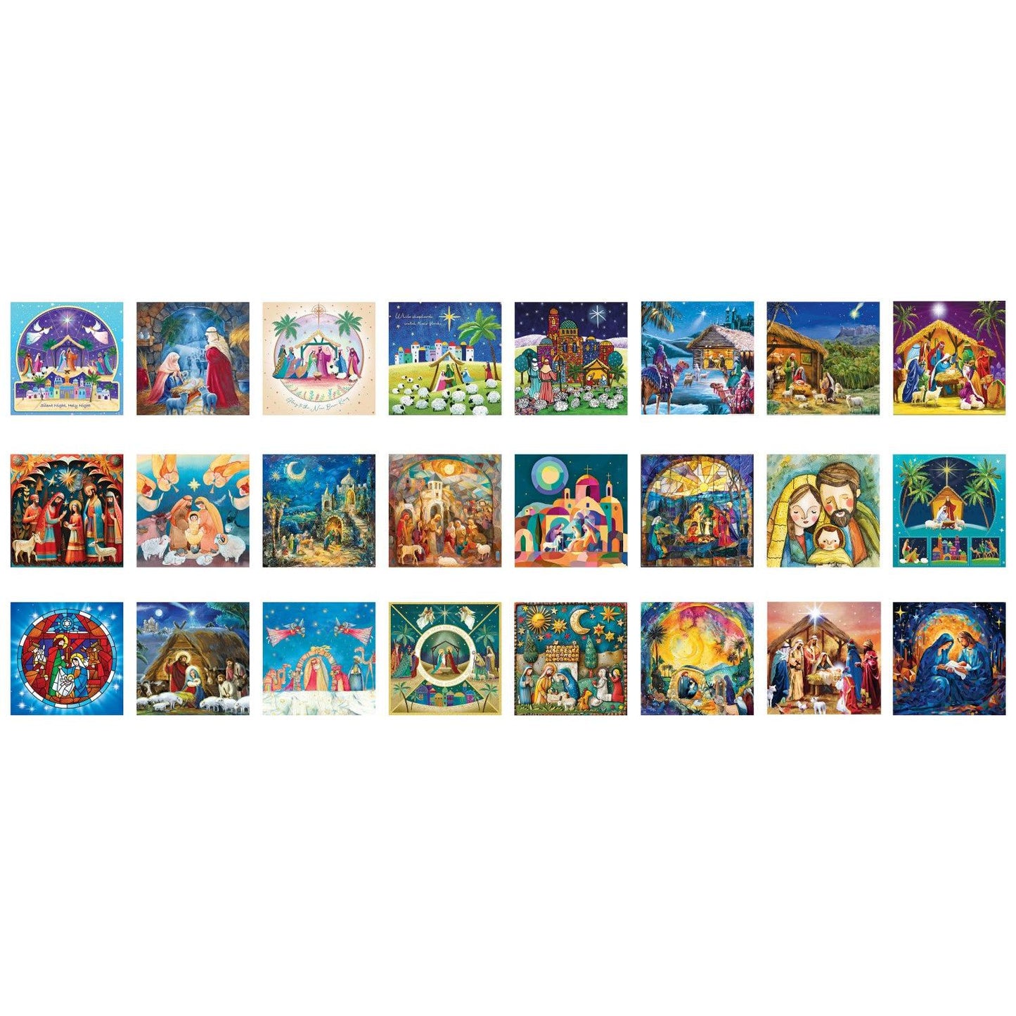 Nativity Advent Calendar - 24 Set of 50 Piece Mini Jigsaw Puzzles Eurographics