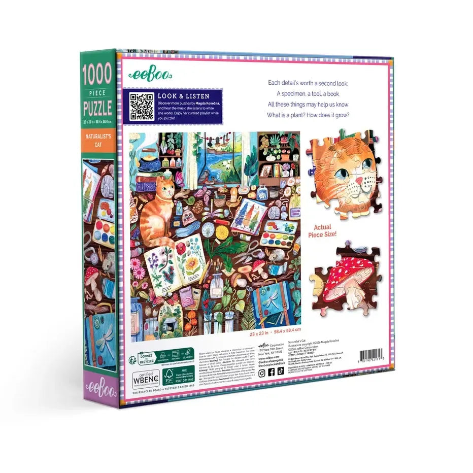 Naturalist's Cat 1000 Piece Jigsaw Puzzle eeBoo