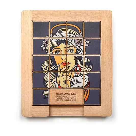 Naughty vs Nice Dualities Sliding Wood Puzzle Trove