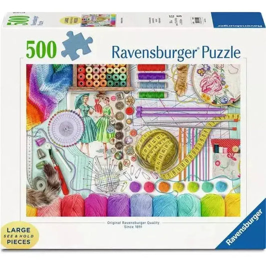 Needlework Station 500 Large Piece Jigsaw Puzzle Ravensburger