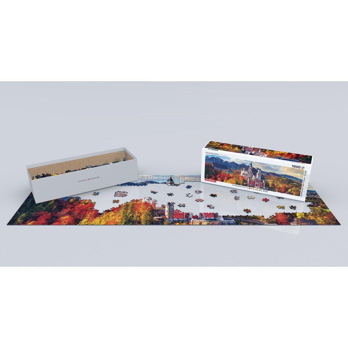 Neuschwanstein Castle in Autumn 1000 Piece Panoramic Jigsaw Puzzle Eurographics