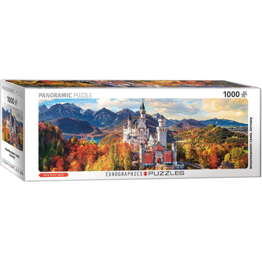 Neuschwanstein Castle in Autumn 1000 Piece Panoramic Jigsaw Puzzle Eurographics