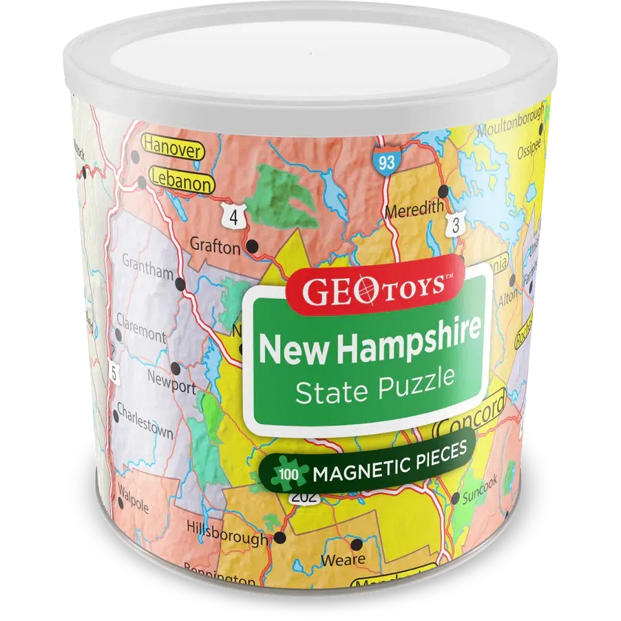 New Hampshire State 100 Piece Magnetic Jigsaw Puzzle Geotoys