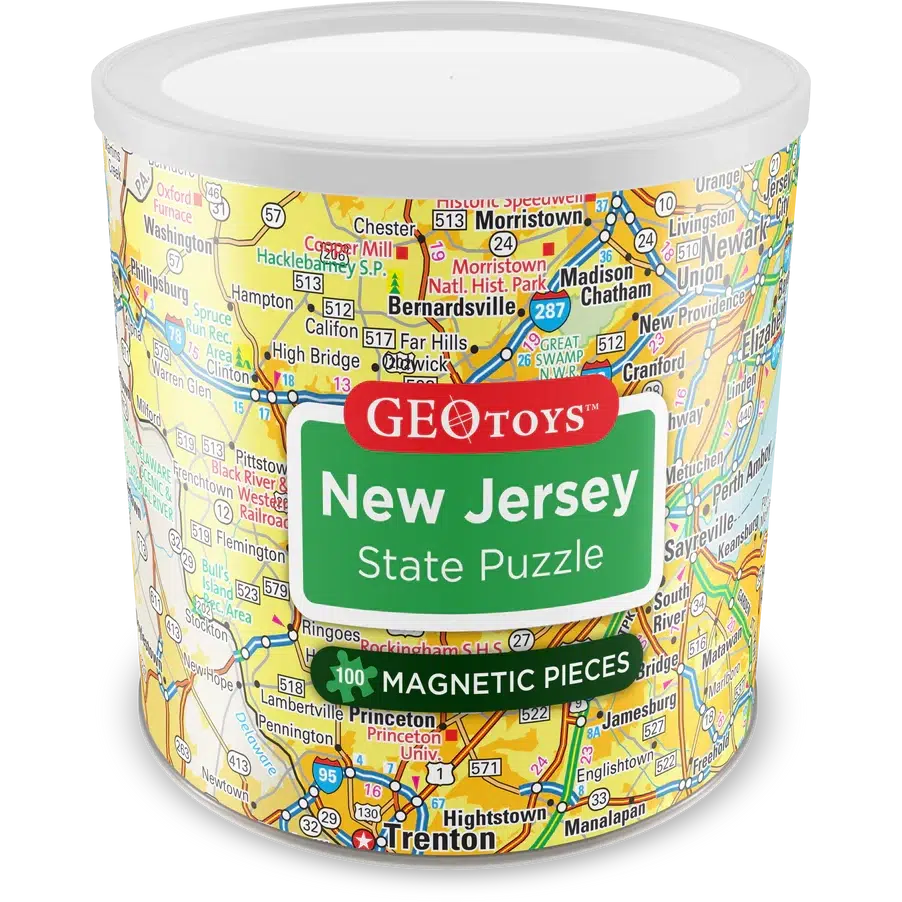 New Jersey State 100 Piece Magnetic Jigsaw Puzzle Geotoys – PuzzleMerchant