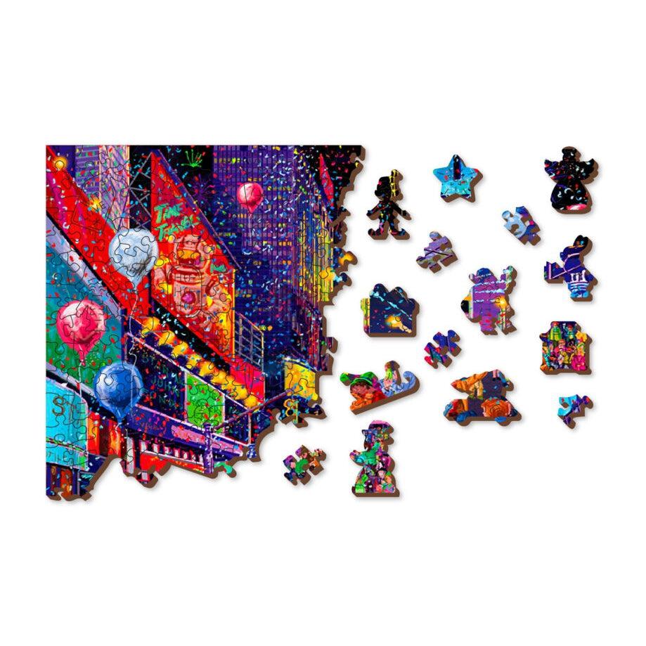 New Year’s Eve 505 Piece Wood Jigsaw Puzzle Wooden City