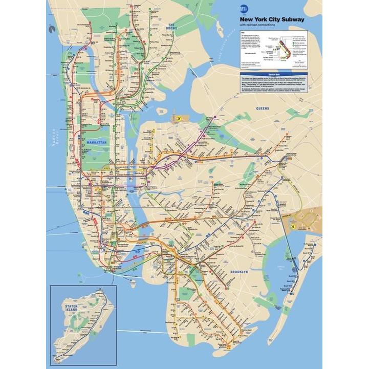 New York City Subway Map MTA 100 Piece Mini Double-Sided Jigsaw Puzzle NYPC