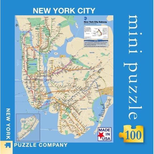 New York City Subway Map MTA 100 Piece Mini Double-Sided Jigsaw Puzzle NYPC