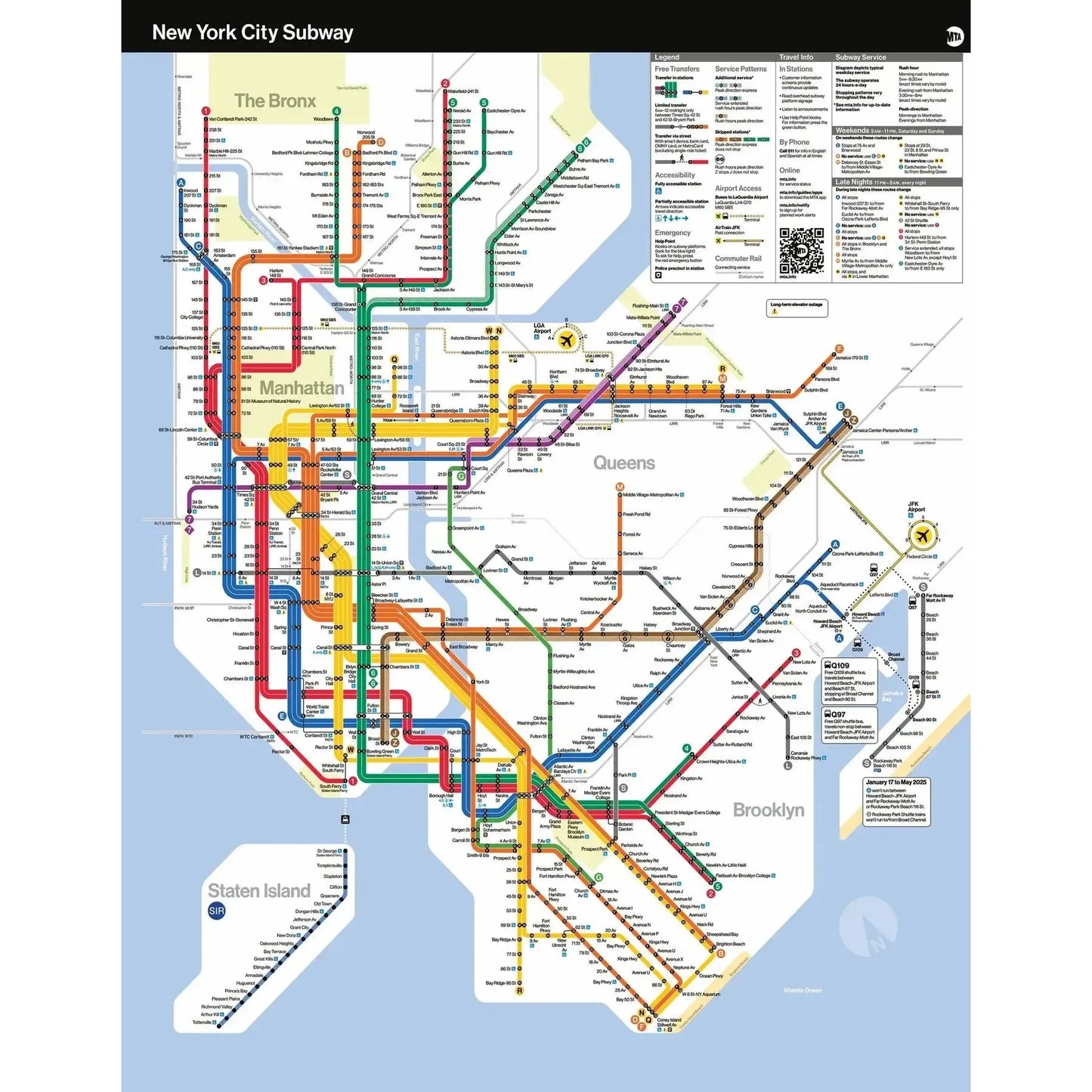 New York City Subway Map MTA 100 Piece Mini Jigsaw Puzzle NYPC