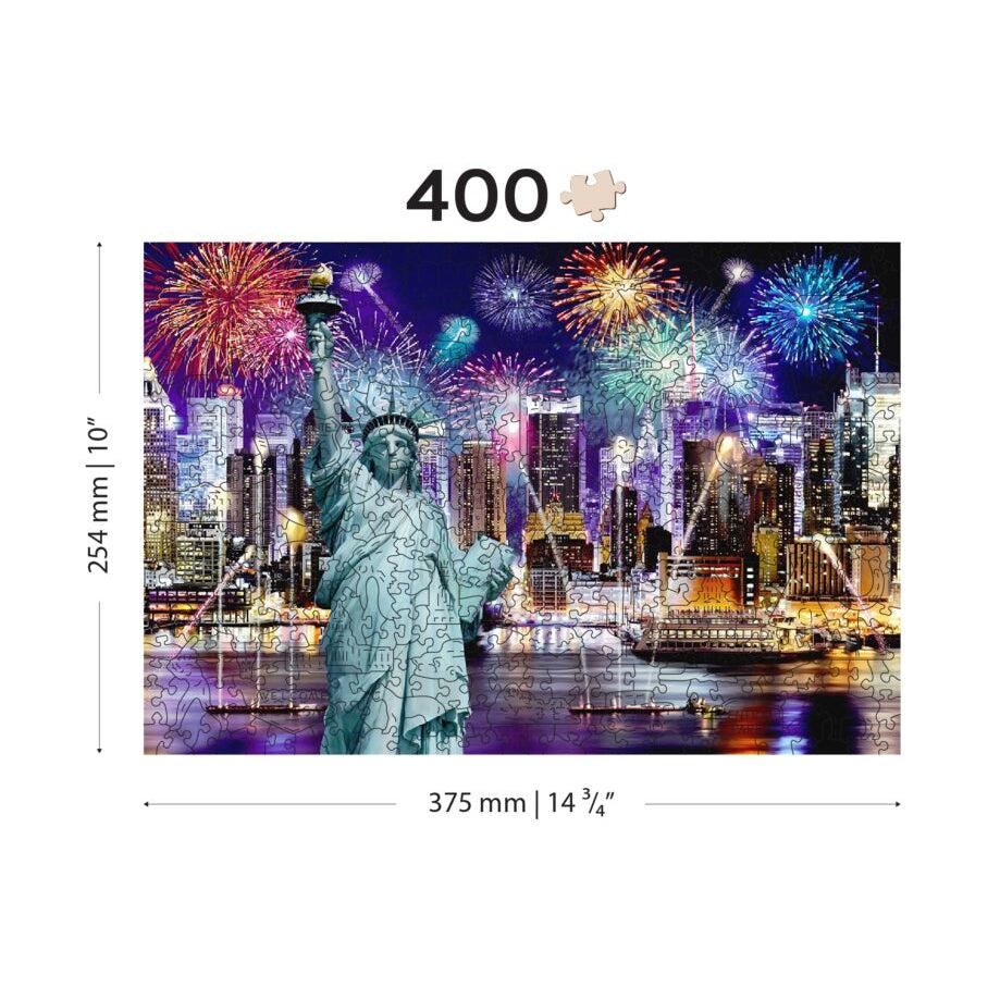 New York by Night 400 Piece Wood Jigsaw Puzzle Wooden City