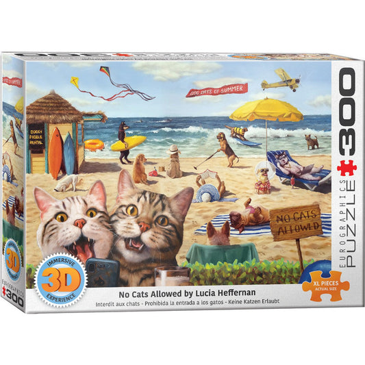 No Cats Allowed 300 Large Piece 3D Lenticular Jigsaw Puzzle Eurographics